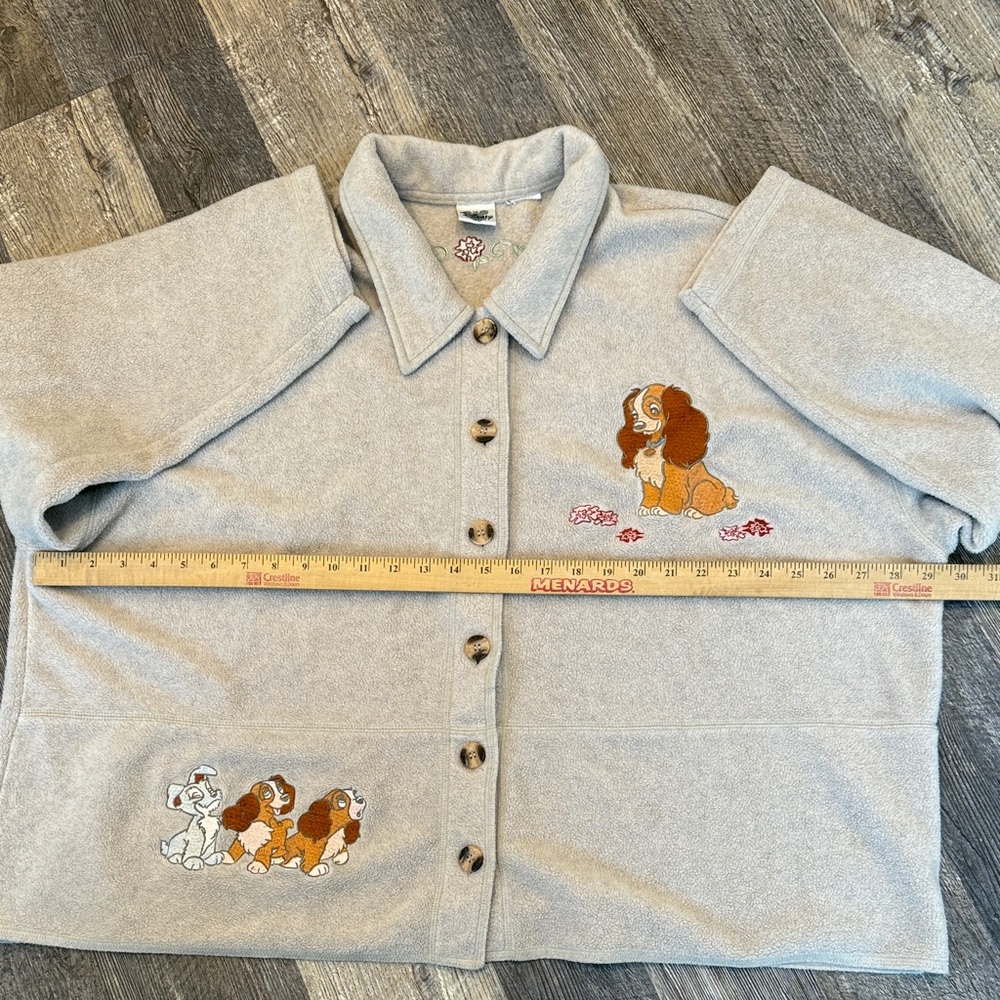 Disney Tan Teddy Jacket with Embroidered Characters Vintage Button Up Size 3X? - Picture 9 of 9
